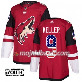 Dresovi Arizona Coyotes Clayton Keller 9 Adidas 2017-2018 Crvena USA Flag Fashion Authentic - Dječji